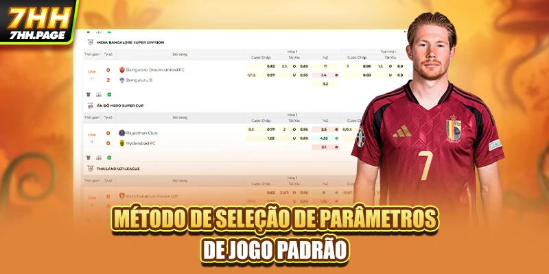 Método de seleção de parâmetros de jogo padrão