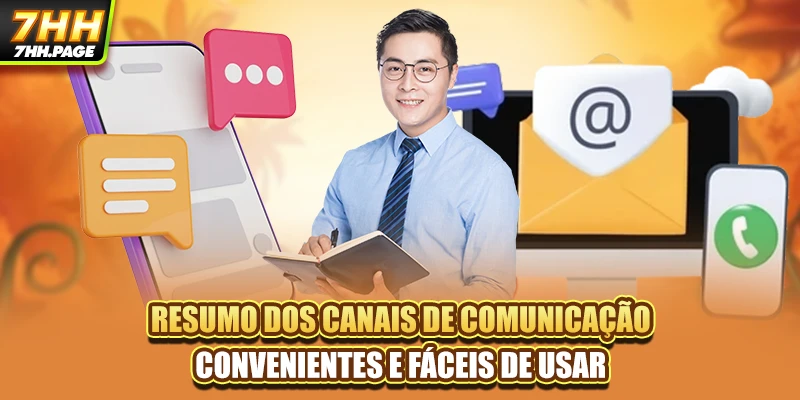 Resumo dos canais de comunicação convenientes e fáceis de usar